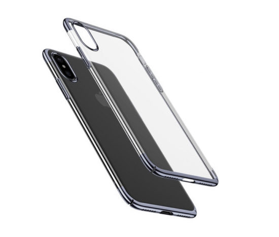 Θήκη Διάφανη Baseus Electroplate Μπλε - iPhone X