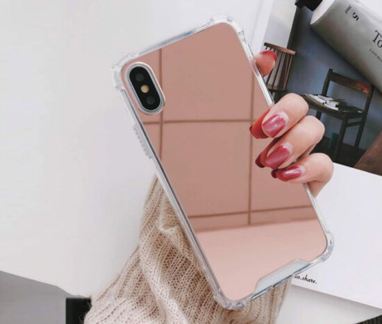 Θήκη Καθρέπτης Ροζ / Χρυσή TPU - iPhone X/Xs