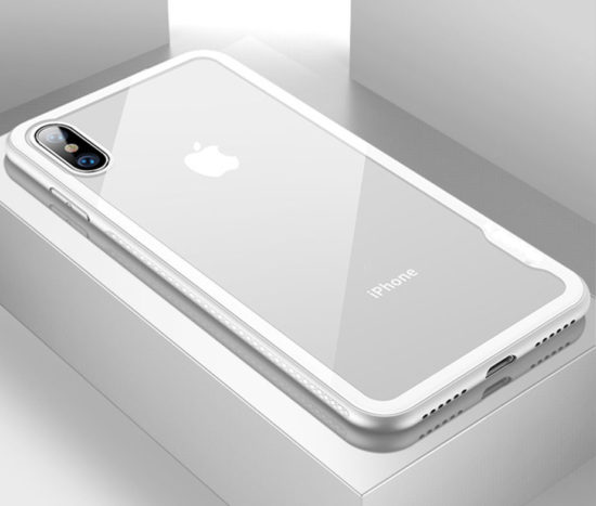 Θήκη Cafele Drop-Resistant με Tempered Glass Πλάτης Λευκή Plane- iPhone X