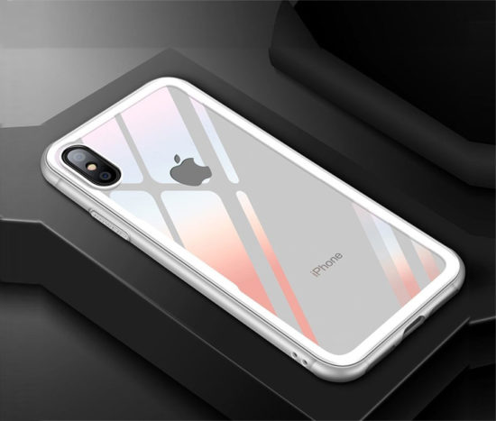 Θήκη Cafele Drop-Resistant με Tempered Glass Πλάτης Λευκή Plane- iPhone X/Xs