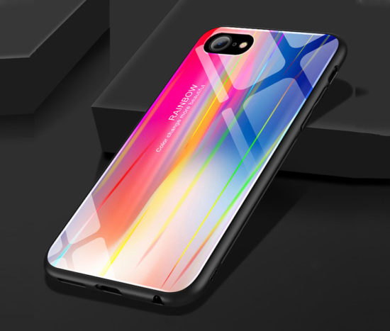 Θήκη Glaze Tempered Glass Rainbow - iPhone 7 PLUS/ 8 PLUS