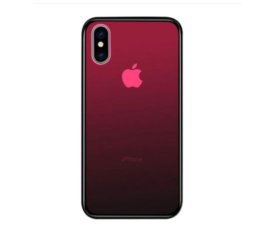 Θήκη Gradient Tempered Glass Ημιδιάφανη Κόκκινη - iPhone Xs Max