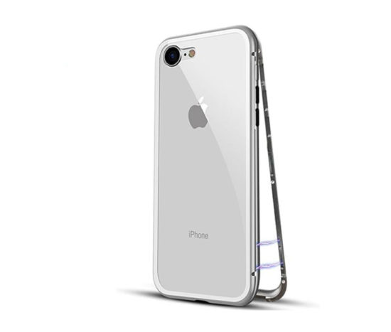 Θήκη Magnetic 360° Ασημί με Διάφανη Πλάτη - iPhone 6 PLUS/6s PLUS