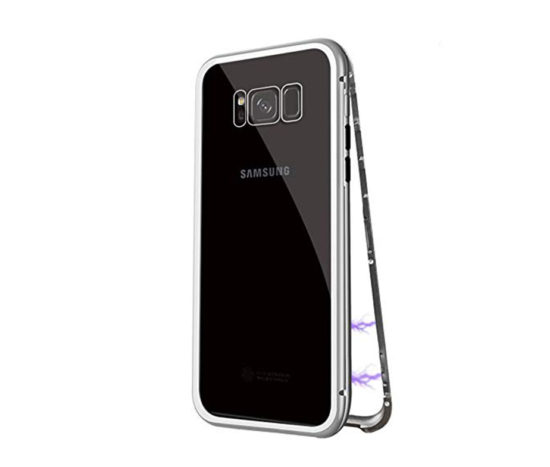 Θήκη Magnetic Plain Ασήμι με Διάφανη πλάτη - Galaxy S8