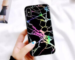 Θήκη Laser Marble Μαύρη - iPhone X/Xs