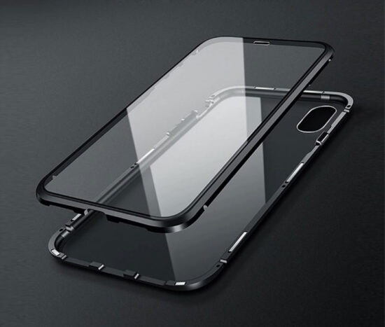 Θήκη 360° Magnetic DUAL Glass LUPHIE Μαύρη - iPhone X/Xs