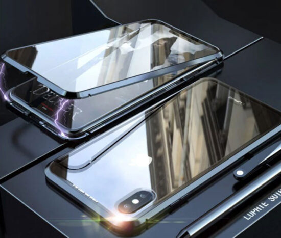 Θήκη 360° Magnetic DUAL Glass LUPHIE Μαύρη - iPhone X/Xs