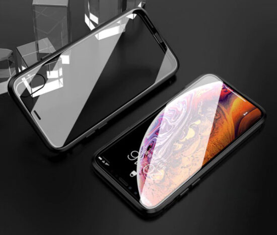 Θήκη 360° Magnetic DUAL Glass LUPHIE Μαύρη - iPhone X/Xs