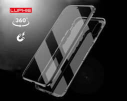 Θήκη 360° Magnetic DUAL Glass LUPHIE Μαύρη - iPhone X/Xs