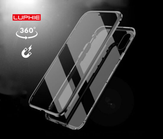 Θήκη 360° Magnetic DUAL Glass LUPHIE Μαύρη - iPhone X/Xs