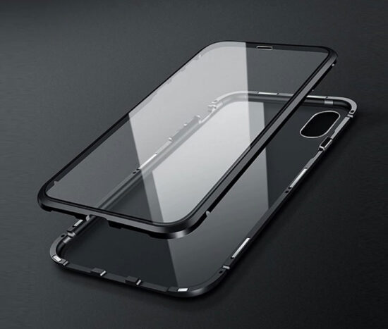 Θήκη 360° Magnetic DUAL Glass LUPHIE Μαύρη - iPhone X/Xs