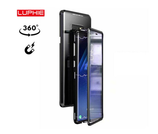 Θήκη 360° Magnetic DUAL Glass LUPHIE Μαύρη - Note 9