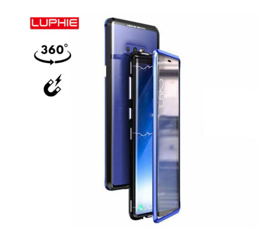Θήκη 360° Magnetic DUAL Glass LUPHIE Μπλε / Μαύρη - Note 9