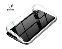 Θήκη Magnetic Baseus Ασημί με Διάφανη Πλάτη- iPhone Xs MAX