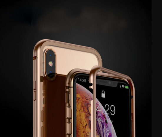 Θήκη Magnetic Baseus Ροζ/Χρυσή με Διάφανη Πλάτη- iPhone Xs MAX