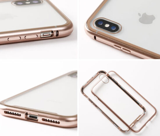 Θήκη Magnetic Baseus Ροζ/Χρυσή με Διάφανη Πλάτη- iPhone Xs MAX