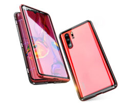 Θήκη 360° Μαγνητική DUAL Glass LUPHIE Κόκκινη/Μαύρη - Huawei P30 PRO