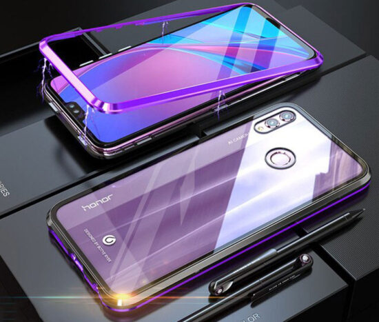 Θήκη Magnetic Mωβ / Μαύρη- Honor 8X