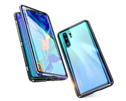 Θήκη 360° Μαγνητική DUAL Glass LUPHIE Μπλε/Μαύρη - Huawei P30 PRO