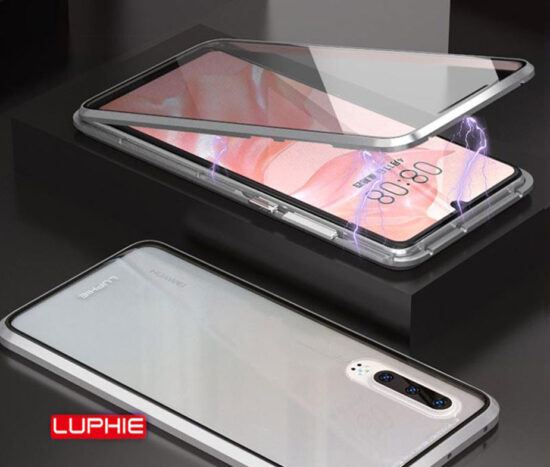 Θήκη 360° Μαγνητική DUAL Glass LUPHIE Ασημί - Huawei P30 PRO