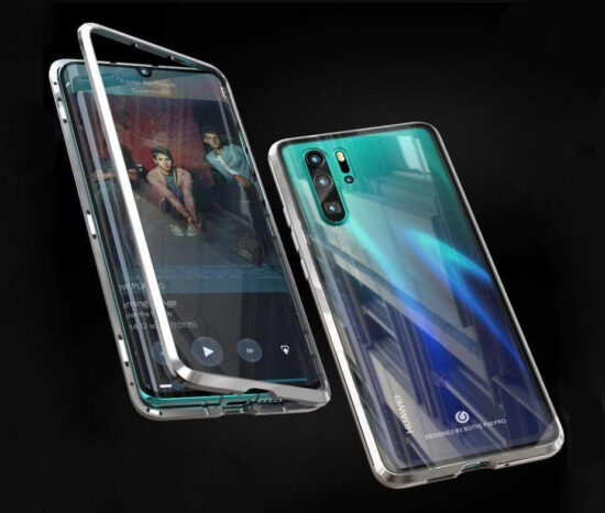 Θήκη 360° Μαγνητική DUAL Glass LUPHIE Ασημί - Huawei P30 PRO