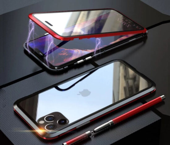 Θήκη 360° Magnetic DUAL Glass BOTYE Κόκκινη/Μαύρη - iPhone 11 PRO