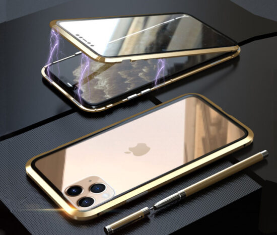 Θήκη 360° Magnetic DUAL Glass Χρυσή - iPhone 11 PRO