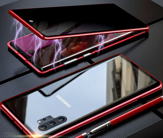 Θήκη Φιμέ 360° Dual Μαγνητική Anti-Spy Κόκκινη BOTYE - Galaxy Note 10 PLUS