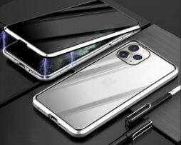 Θήκη Φιμέ 360° Dual Μαγνητική Anti-Spy Ασημί - iPhone 11