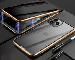 Θήκη Φιμέ 360° Dual Μαγνητική Anti-Spy Χρυσή - iPhone 11