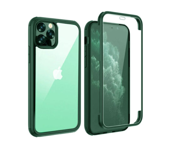Θήκη 360 Μοιρών Αντικραδασμική TPU Dual Glass Midnight Green - iPhone 11 PRO