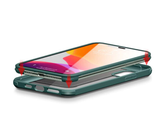 Θήκη 360 Μοιρών Αντικραδασμική TPU Dual Glass Midnight Green - iPhone 11 PRO