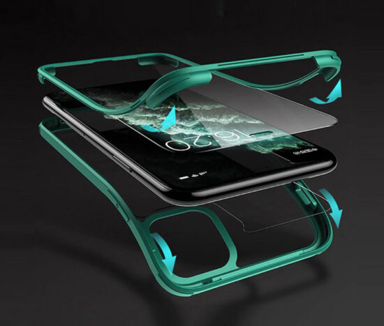 Θήκη 360 Μοιρών Αντικραδασμική TPU Dual Glass Midnight Green - iPhone 11 PRO