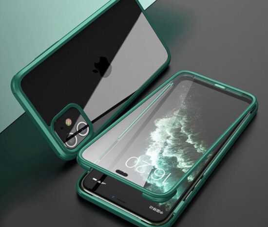 Θήκη 360 Μοιρών Αντικραδασμική TPU Dual Glass Midnight Green - iPhone 11 PRO