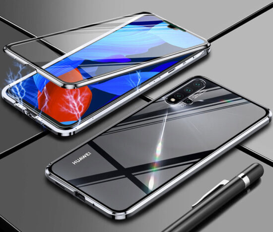 Θήκη 360° Dual Glass Μαγνητική Ασημί - Huawei Nova 5t