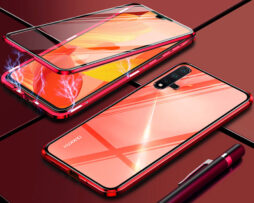 Θήκη 360° Dual Glass Μαγνητική Κόκκινη - Huawei Nova 5t