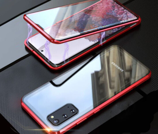 Θήκη 360° Μαγνητική DUAL Glass Κόκκινη - Galaxy S20