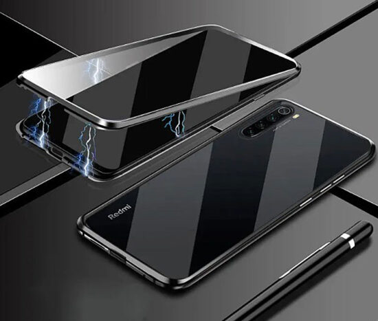 Θήκη 360° Dual Glass Μαγνητική Μαύρη - Xiaomi Redmi NOTE 8