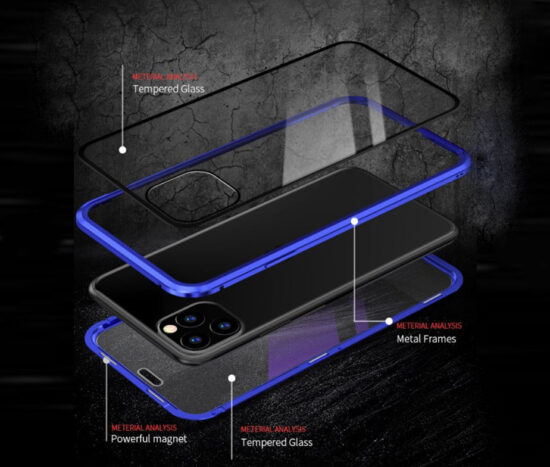 Θήκη 360° Μαγνητική Anti-Blue DUAL Glass Μαύρη - iPhone 11