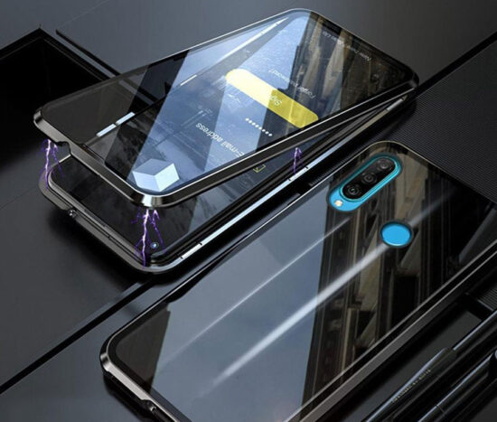 Θήκη 360° Μαγνητική DUAL Glass Μαύρη - Huawei P30 lite
