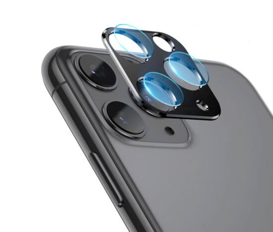 Metal Camera Lens Tempered Glass 9H Black - iPhone 11 PRO/ 11 PRO MAX