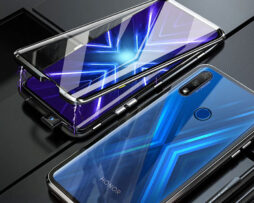 Θήκη 360° Μαγνητική DUAL Glass Μαύρη - Honor 8x