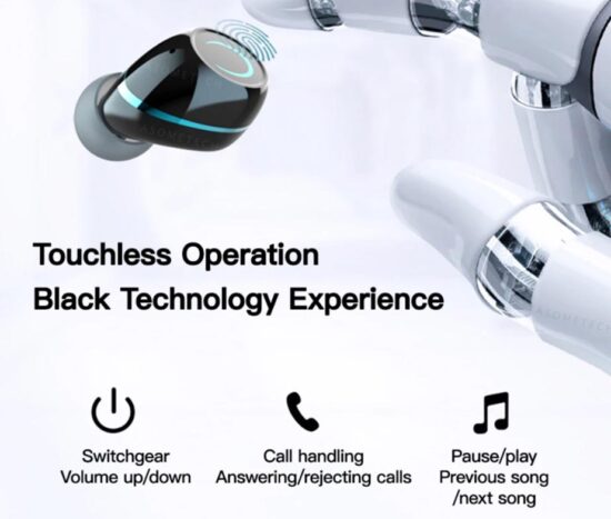 TWS Ασύρματα Ακουστικά G08 LED Futuristic Black
