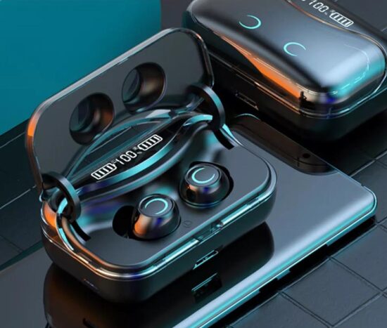 TWS Ασύρματα Ακουστικά G08 LED Futuristic Black