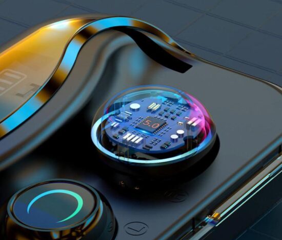 TWS Ασύρματα Ακουστικά G08 LED Futuristic Black