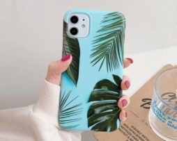 Θήκη Blue Tropical Leaf Print + ΔΩΡΟ Tempered Glass – iPhone 11