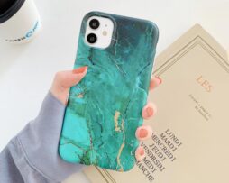 Θήκη Marble Retro Green Forest/Gold Print + ΔΩΡΟ Tempered Glass - iPhone 11