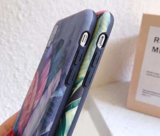 Θήκη Purple Tropical Leaf Print + ΔΩΡΟ Tempered Glass – iPhone 11