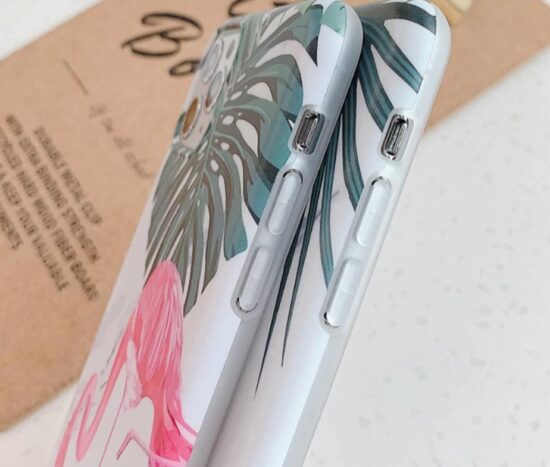 Θήκη White Flamingo Spring Print + ΔΩΡΟ Tempered Glass – iPhone 11