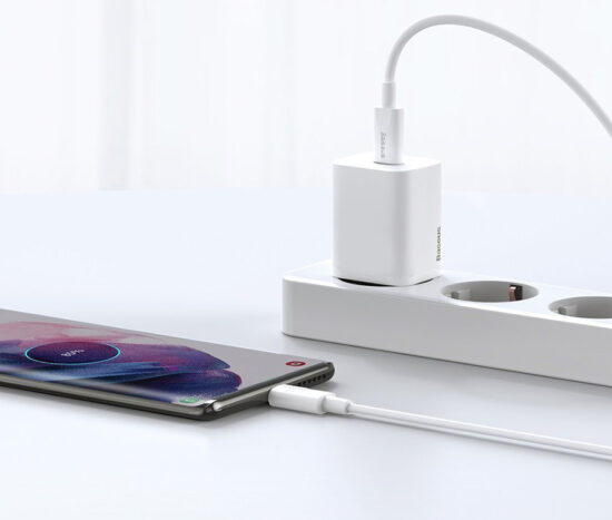 Σετ Baseus Φορτιστής Πρίζας Ταχείας Quick Charge 3.0 & Καλώδιο Φόρτισης Type-C/Lightning